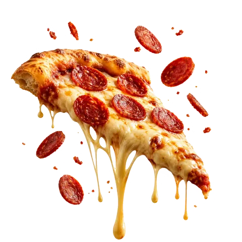 Fetta di pizza napoletana con pomodoro e mozzarella